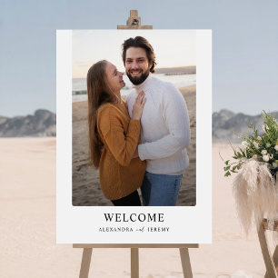 Modern Beach Photo Wedding Welcome Foam Board