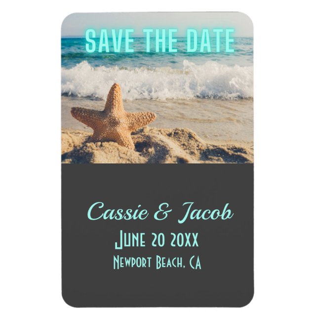 Modern Beach Scene Save the Date Vertical  Magnet (Vertical)