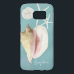 Modern Beach Seashell Conch Shell Starfish Art Samsung Galaxy S7 Case<br><div class="desc">Hand painted seashells that were created in a rich painterly style with elegant detail - if your happy place is at the beach, carry a piece of it with you where ever you go! Soothing, spa like color palette with shells so real you can almost hear the waves crashing on...</div>