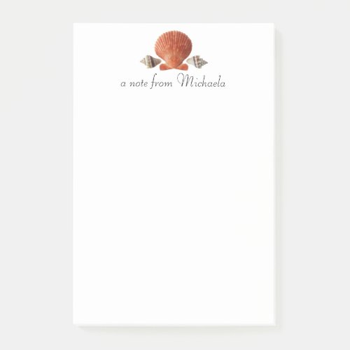 Modern Beach Seashells Personalized  Post_it Notes