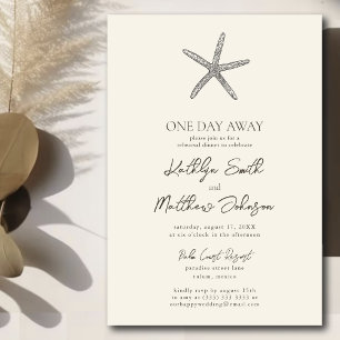 Modern Beach Starfish Ocean One Day Away Invitation