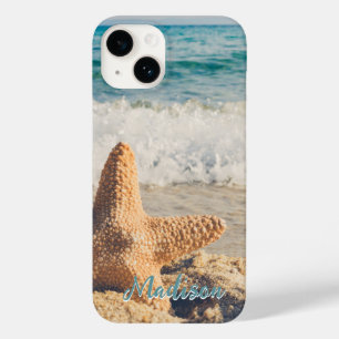  Modern Beach Starfish Shell Sky  Personalized    Case-Mate iPhone 14 Case