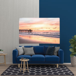 Modern Beach Sunrise Wallpaper Background Canvas Print
