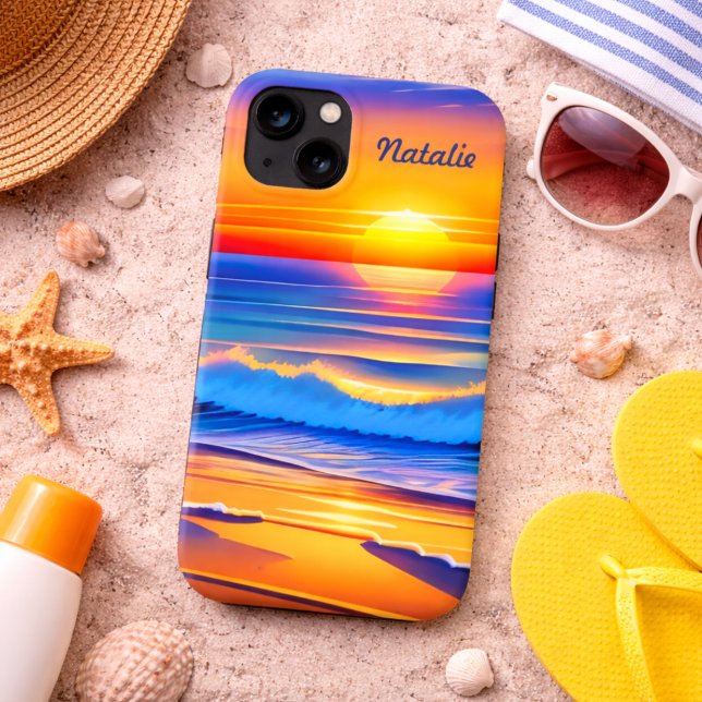 Modern Beach Sunset  Iphone Case (Creator Uploaded)