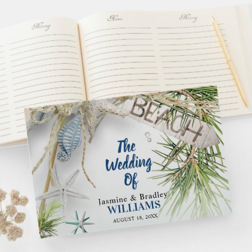 Modern Beach Theme Wedding  Guest Book