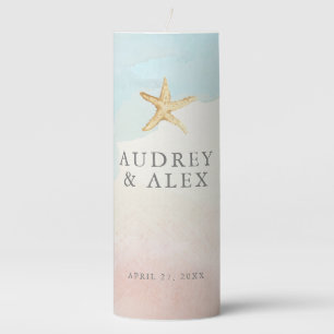 Modern Beach-Themed Wedding Candle