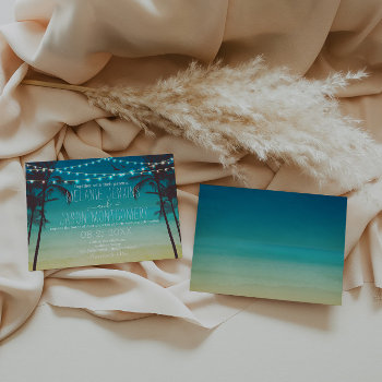Modern Beach Tropical Palm Tree Wedding Invitation by YourMainEvent at Zazzle