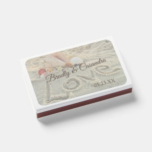 Modern Beach tropical Wedding Favor Matchboxes