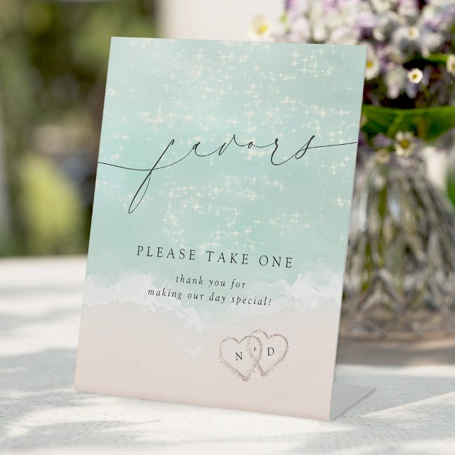 Modern beach wedding favors please take one sign (Modern beach wedding favors please take one sign)