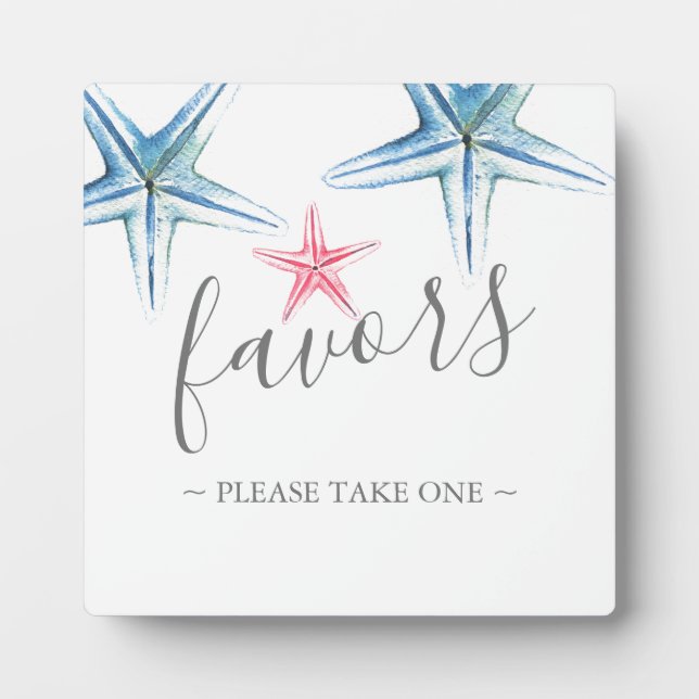 Modern Beach Wedding Favors Sign Plaque (Front)