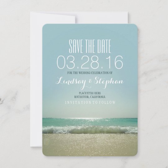 Modern Beach Wedding Save The Date Cards Zazzle