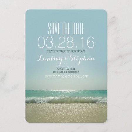 Modern Beach Wedding Save The Date Cards