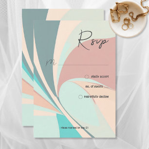 Modern Beach with Heart Vellum Style Wedding RSVP Card