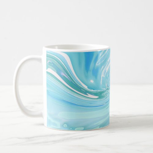 Modern Beachy Blue Abstract Liquid Coffee Mug