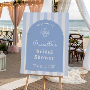 Modern Beachy Bridal Shower Welcome Sign