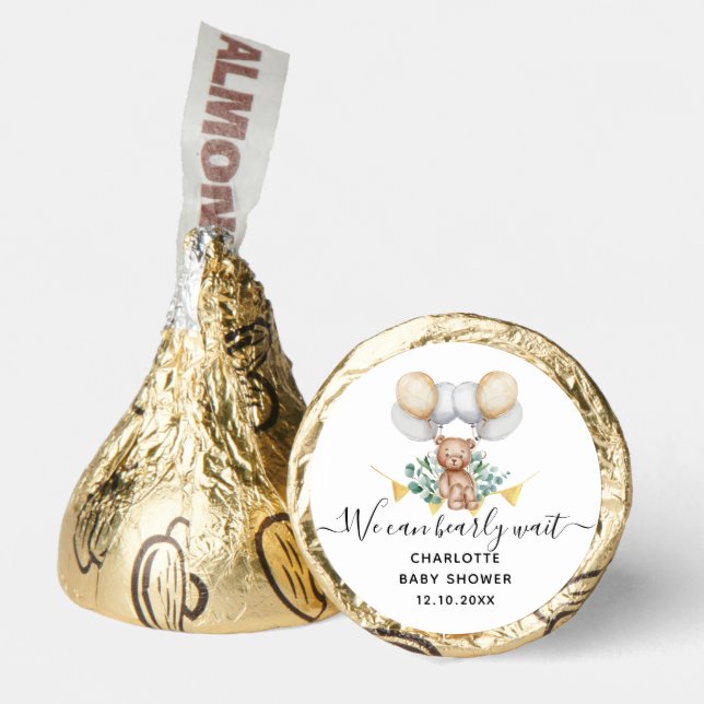 Modern Bear Cute Baby Shower Hershey®'s Kisses® (Front)