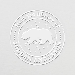 Modern Bear Silhouette Name From The Library Of Embosser