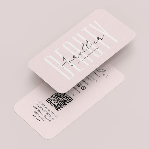 Modern Beautician Skincare Cosmetologist Pink Business Card