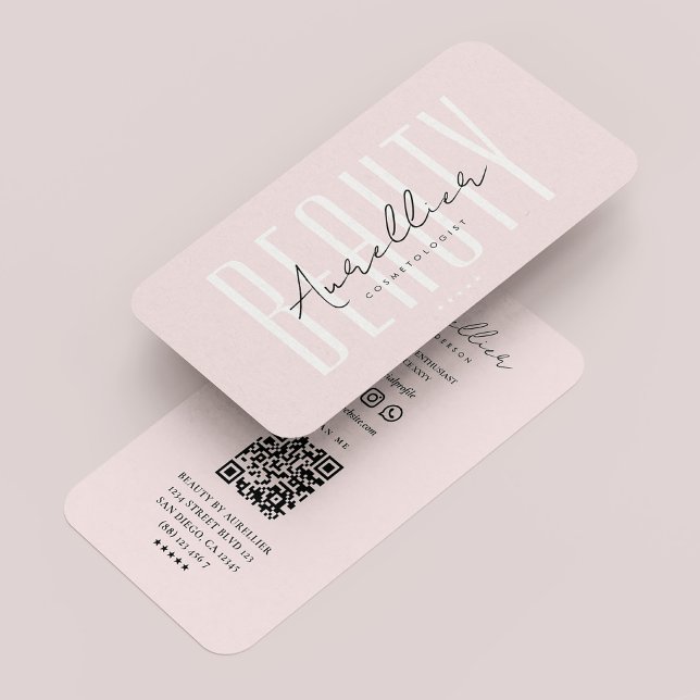 Modern Beautician Skincare Cosmetologist Pink Business Card (Modern Beautician Skincare Cosmetologist Pink Business Card
)