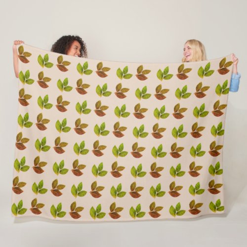 Modern Beautiful Bay Leaves Fleece Blanket