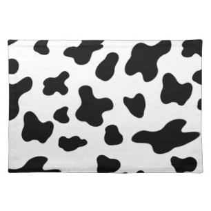 Modern Beautiful Black and White Cow Pattern Cloth Placemat