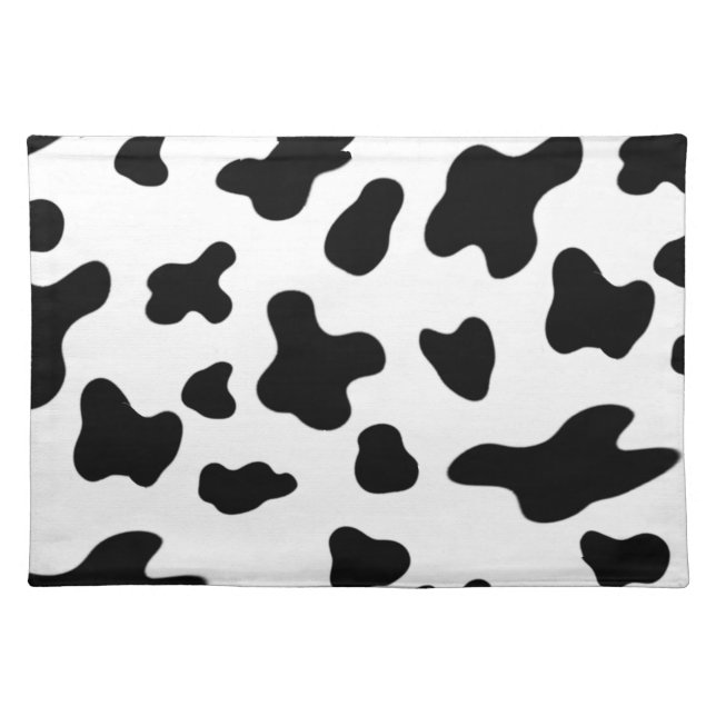 Modern Beautiful Black and White Cow Pattern  Cloth Placemat (Front)