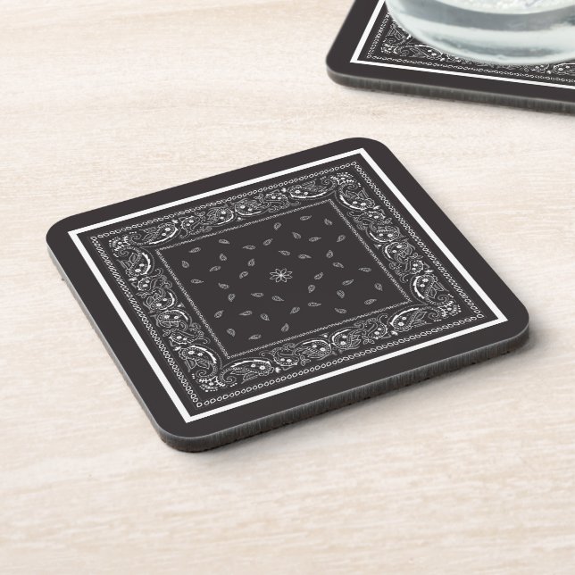 Modern Beautiful Black and White Patterns Home Beverage Coaster (Left Side)