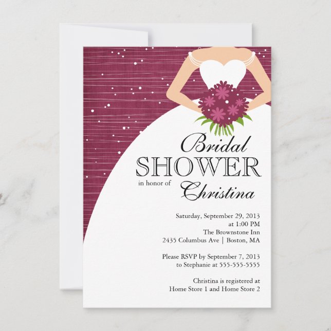 Modern Beautiful Bride Bridal Shower Invitation (Front)