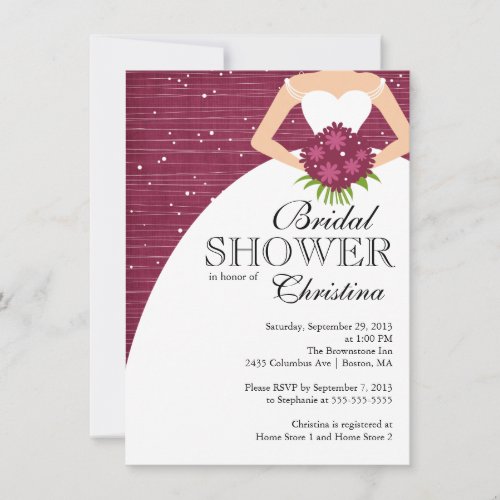 Modern Beautiful Bride Bridal Shower Personalized Invitation