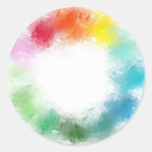 Modern Beautiful Colorful Abstract Trendy Blank Classic Round Sticker