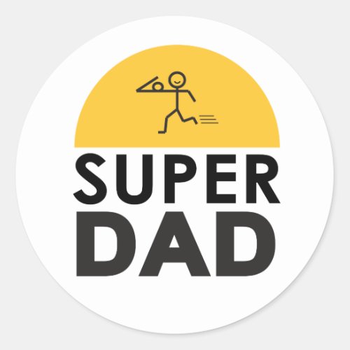 Modern Beautiful Design SUPER DAD Classic Round Sticker