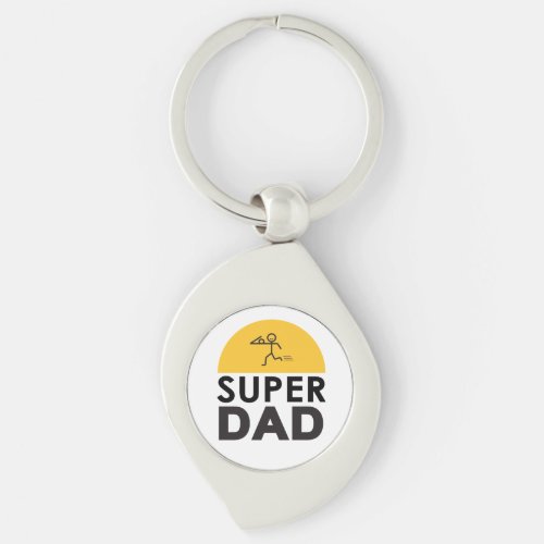 Modern Beautiful Design SUPER DAD Keychain