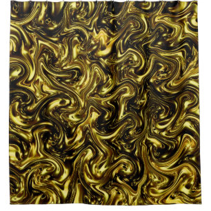modern beautiful golden pattern curving Fashionart Shower Curtain