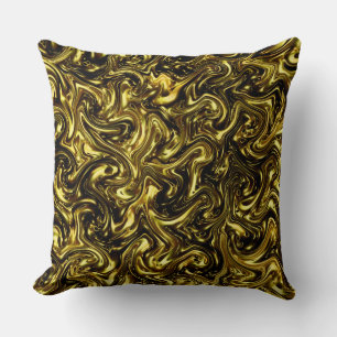 modern beautiful golden pattern curving Fashionart Throw Pillow