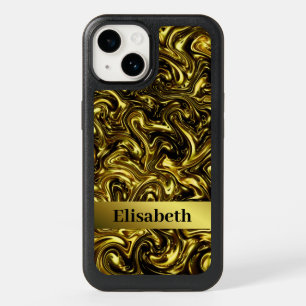 modern beautiful golden pattern curving  OtterBox iPhone 14 case