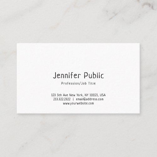 Modern Beautiful Handwritten Minimalist Template Business Card