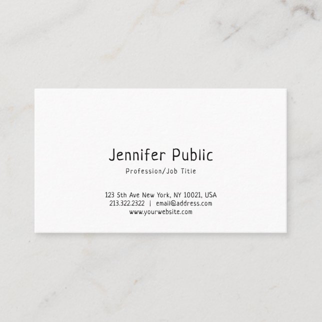 Modern Beautiful Handwritten Minimalist Template Business Card (Front)