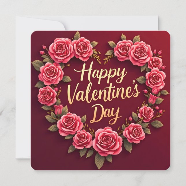 Modern Beautiful Luxury Floral Love Collection Holiday Card (Front)
