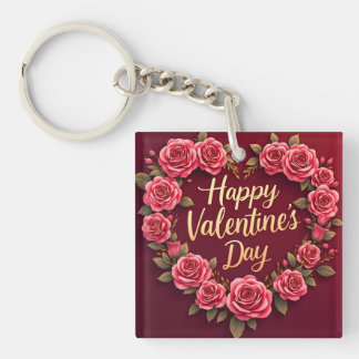 Modern Beautiful Luxury Floral Love Collection Keychain