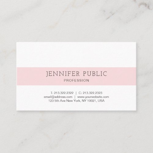 Modern Beautiful Minimalist Design Plain Trendy Business Card