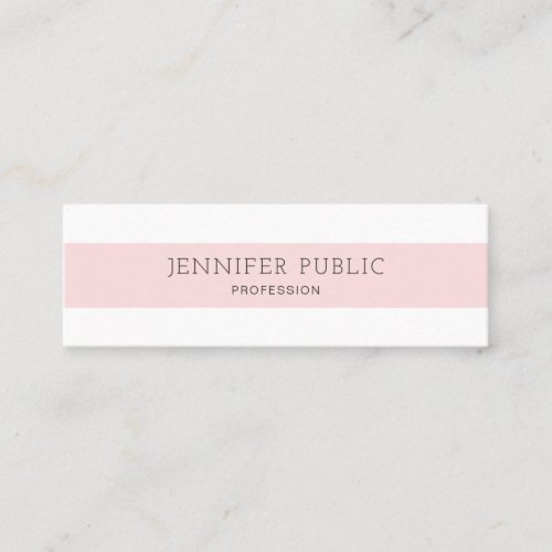 Modern Beautiful Minimalist Plain Trendy Pink Mini Business Card