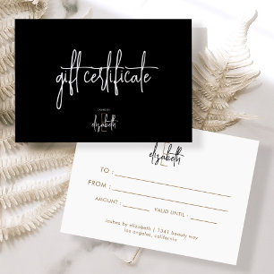 Modern Beauty Business Gift Certificate