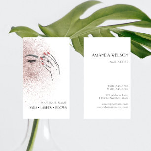 Modern Beauty Logo Nails Eyelashes Brows  Business Card