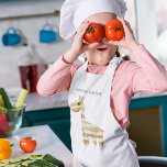 Modern Beauty Orange Giraffe With Name Kids' Apron<br><div class="desc">Modern Beauty Orange Giraffe With Name</div>