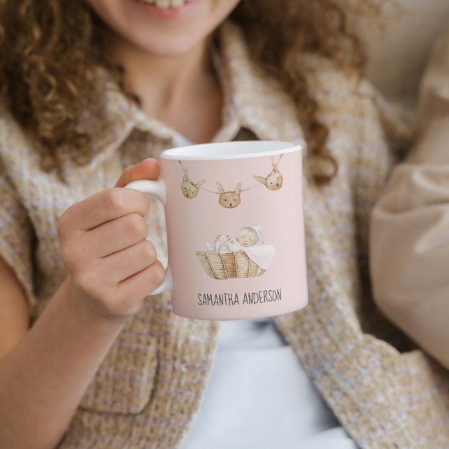 Modern Beauty Pastel Pink Kid Name Coffee Mug (Creator Uploaded)