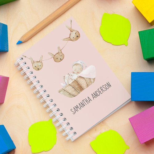 Modern Beauty Pastel Pink Kid Name Notebook