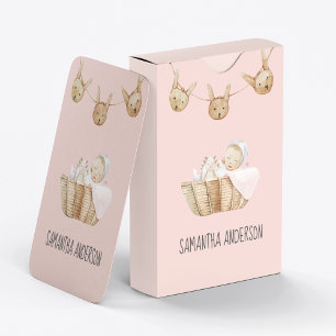 Modern Beauty Pastel Pink Kid Name Poker Cards