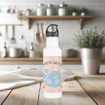 Modern Beauty Pastel Pink Sheep And Kid Name Stainless Steel Water Bottle<br><div class="desc">Modern Beauty Pastel Pink Sheep And Kid Name</div>