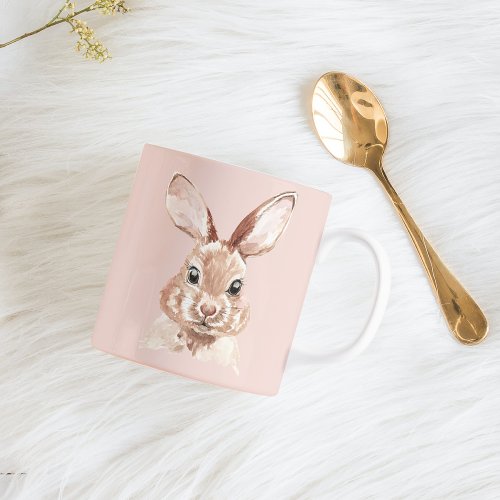 Modern Beauty Pastel Pink Watercolor Bunny Lovely Coffee Mug