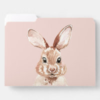 Modern Beauty Pastel Pink Watercolor Bunny Lovely